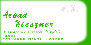 arpad wieszner business card